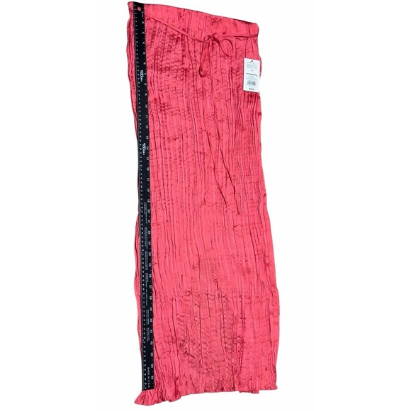 A New Day Women's Pleated Crinkle Satin Maxi Skirt by A New Day Coral Small - Picture 11 of 13